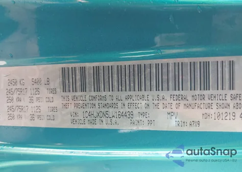 2020 Jeep Wrangler Unlimited Sport S 4X4 from USA, damaged, VIN 1C4HJXDN5LW164439